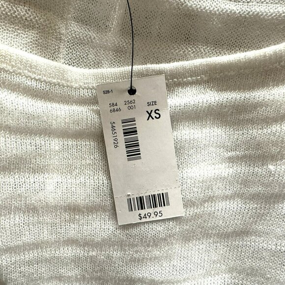 The Limited White Tonal Stripe Pullover Semi Sheer Top Generous XGenerous XS NEW - Picture 7 of 8